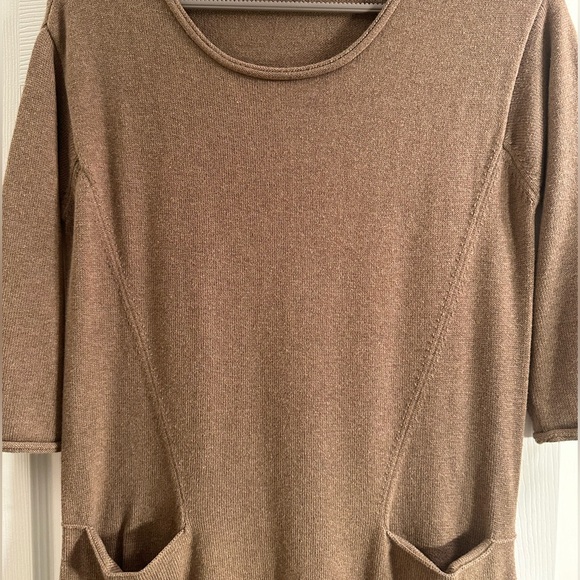 J Jill Pure Jill Cotton Cashmere Blend Knit Pullover Sweater Dress Lght Brown XS - Picture 5 of 9